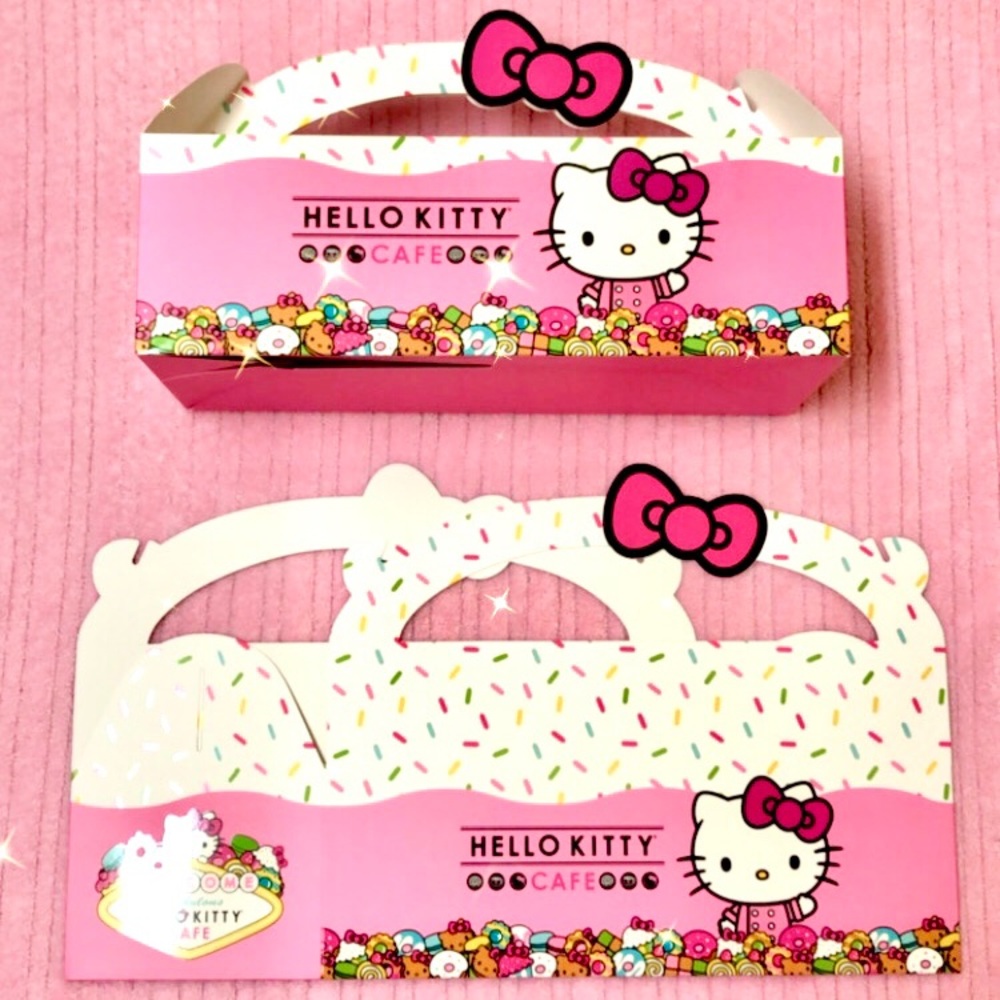 💗SET OF 2 Hello Kitty cafe Las Vegas cupcake party storage box NEW